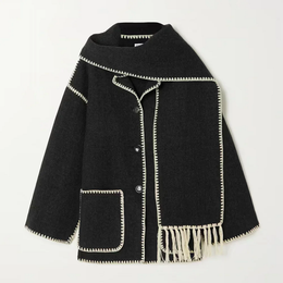 Lauren | Mélange woollen scarf jacket