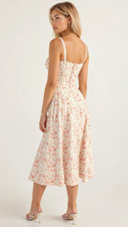 Bonnie | Floral Chic Corset Midi Dress