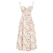 Bonnie | Floral Chic Corset Midi Dress