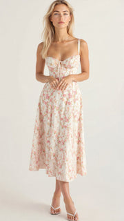 Bonnie | Floral Chic Corset Midi Dress