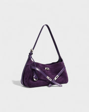 ELENA Turn-Lock Faux Suede Mini Bag