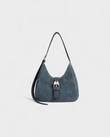 RIVARA Faux Suede Buckle Strap Shoulder Bag