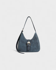 RIVARA Faux Suede Buckle Strap Shoulder Bag