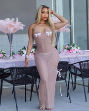 ALEXA Strapless Bowknot Fishtail Maxi Dress