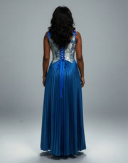 MASINA Floral Print Corset & Pleated Maxi Skirt Set