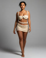 GENEVA Crochet Shell Top & Skirt Set
