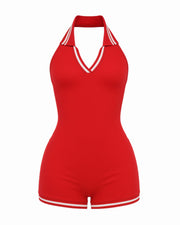 JEYNE Backless Halter Sleeveless Romper