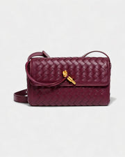 CLEO Mini Woven Gold Lock Accent Shoulder Bag