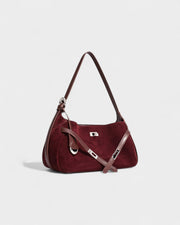 ELENA Turn-Lock Faux Suede Mini Bag