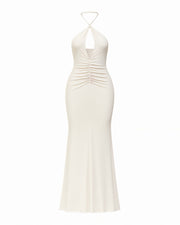 ELVIRA Halter Ruched Maxi Dress