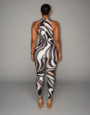 DEXIE Abstract Swirl Print Jumpsuit