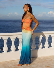 ROSANA Strapless Cut-Out Detail Maxi Dress