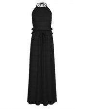 CHRISTINE Sheer Ruched Halter Top and Maxi Skirt Set