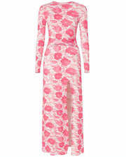 DELPHIA Floral Print Long Sleeve Slit Maxi Dress