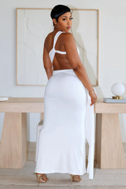 CARMEN Asymmetric Ruched Cutout Maxi Dress
