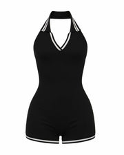 JEYNE Backless Halter Sleeveless Romper