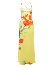 LUELLA Floral Print Backless Maxi Dress
