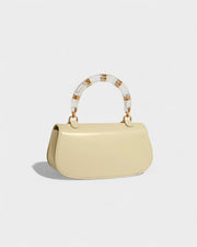ZARLA Bamboo Handle Faux Leather Bag