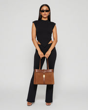 AMBRIA Suede Dual Handle Tote Bag