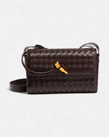 CLEO Mini Woven Gold Lock Accent Shoulder Bag