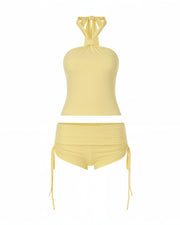 YANNIE Halter Neck Top & Drawstring Short Set