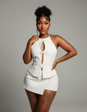 DIANA Halter Top and Pleated Skirt Set