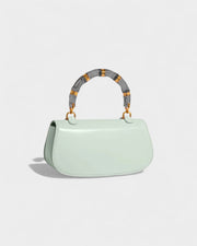ZARLA Bamboo Handle Faux Leather Bag