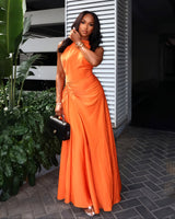 LORAINE Ruched Waist Maxi Dress