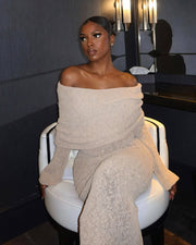 ANGELICA Knit Off-Shoulder Maxi Dress