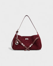 ELENA Turn-Lock Faux Suede Mini Bag