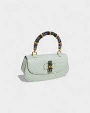 ZARLA Bamboo Handle Faux Leather Bag