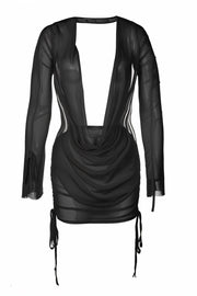 VALERIA Tie-up Mesh Gauze Pleated Skirt Set