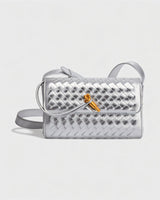 CLEO Mini Woven Gold Lock Accent Shoulder Bag