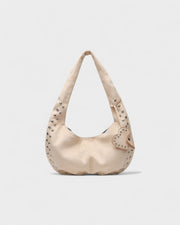 GELLA Heart Charm Studded Shoulder Bag