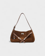 ELENA Turn-Lock Faux Suede Mini Bag