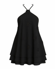 EMELIYA 3D Flower Halter Mini dress
