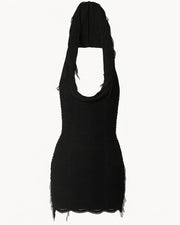 AUDRINA Hooded Tassel Mini Dress