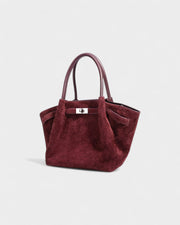 EVANNA Faux Suede Leather Shoulder Tote Bag
