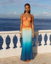 ROSANA Strapless Cut-Out Detail Maxi Dress