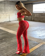 FENELLA Bandeau Corset & Lace Pants Set