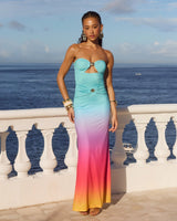 ROSANA Strapless Cut-Out Detail Maxi Dress