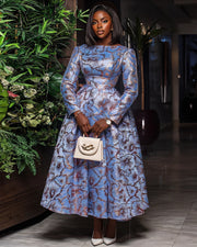 MIRASOL Long Sleeve Pleated Midi Dress