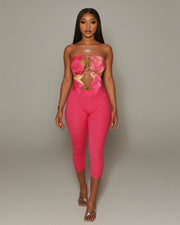 ELLIE Strapless Ring Detail Top & Capri Pants