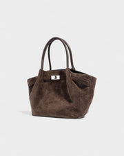 EVANNA Faux Suede Leather Shoulder Tote Bag
