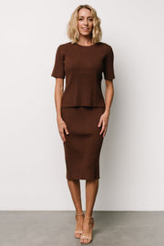Stormi Ribbed Sweater Top | Brown