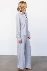 Tuscany Button Top | Blue Gray