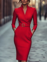 Willow | Women’s Spring Belted Wrap Midi Dress