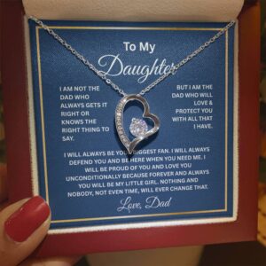 To My Daughter Necklace From Dad - LED Luxury Box