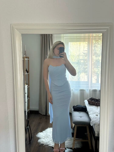 Sexy Two-Piece Club Set with Halter Top & Maxi Skirt photo review