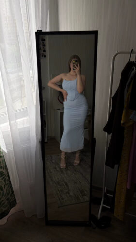Sexy Two-Piece Club Set with Halter Top & Maxi Skirt photo review